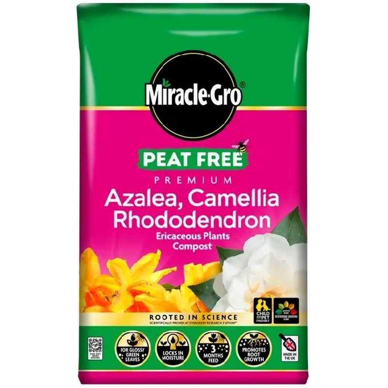Miracle-Gro® Peat Free Premium Azalea, Camellia & Rhododendron Ericaceous Compost 40ltr