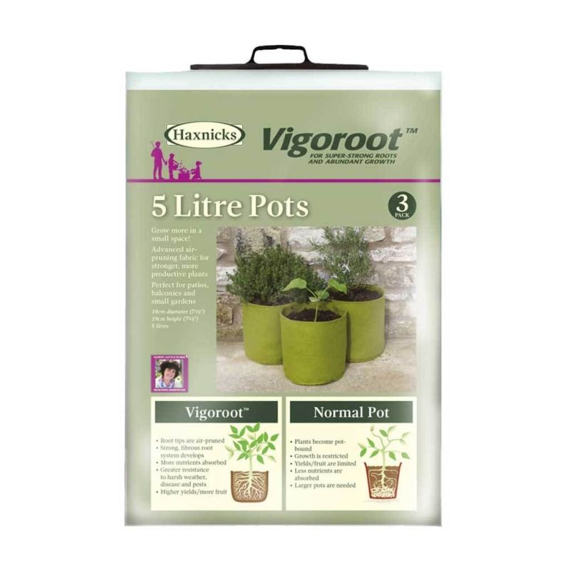 Haxnicks Vigoroot 5 Litre Pots - 3 Pack