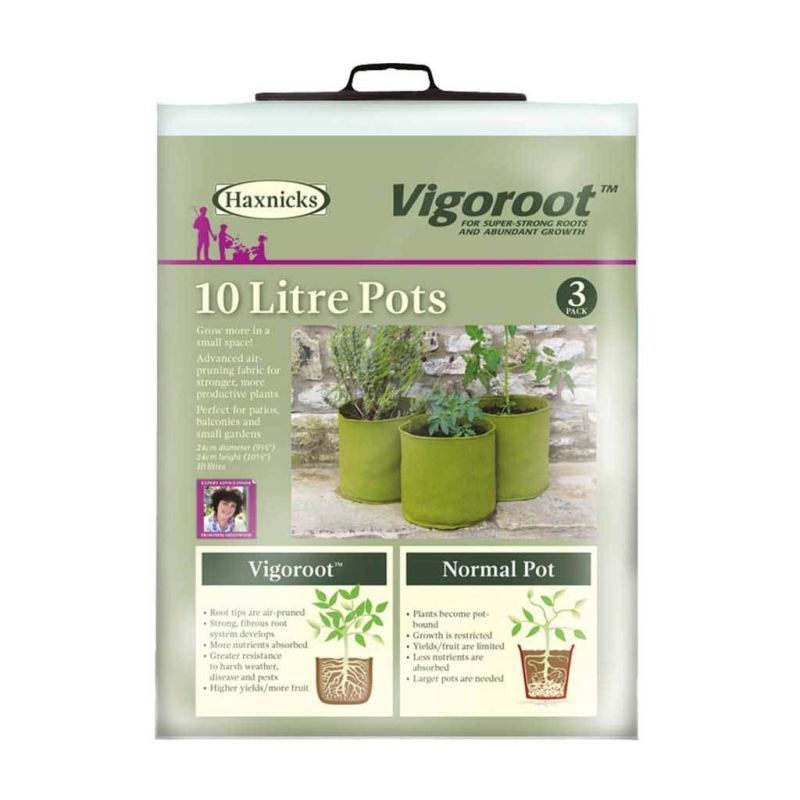 Haxnicks Vigoroot 10 Litre Pots - 3 Pack