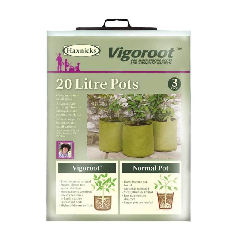 Haxnicks Vigoroot 20 Litre Pots - 3 Pack