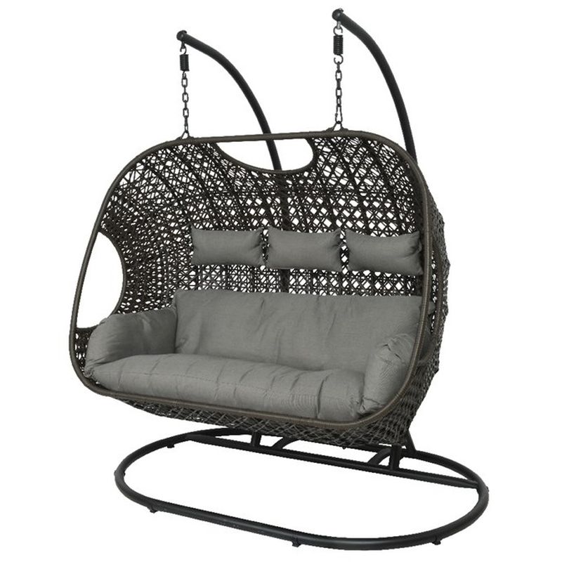 Kaemingk Palermo Wicker Egg Chair - 3 Seater - Dark Grey
