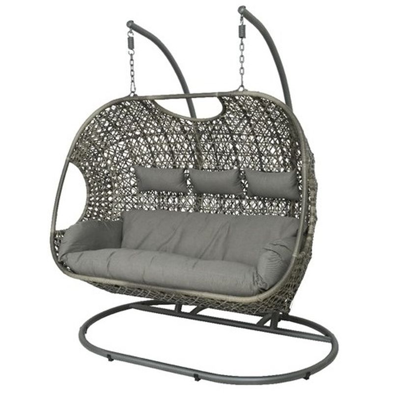 Kaemingk Palermo Wicker Egg Chair - 3 Seater - Light Grey