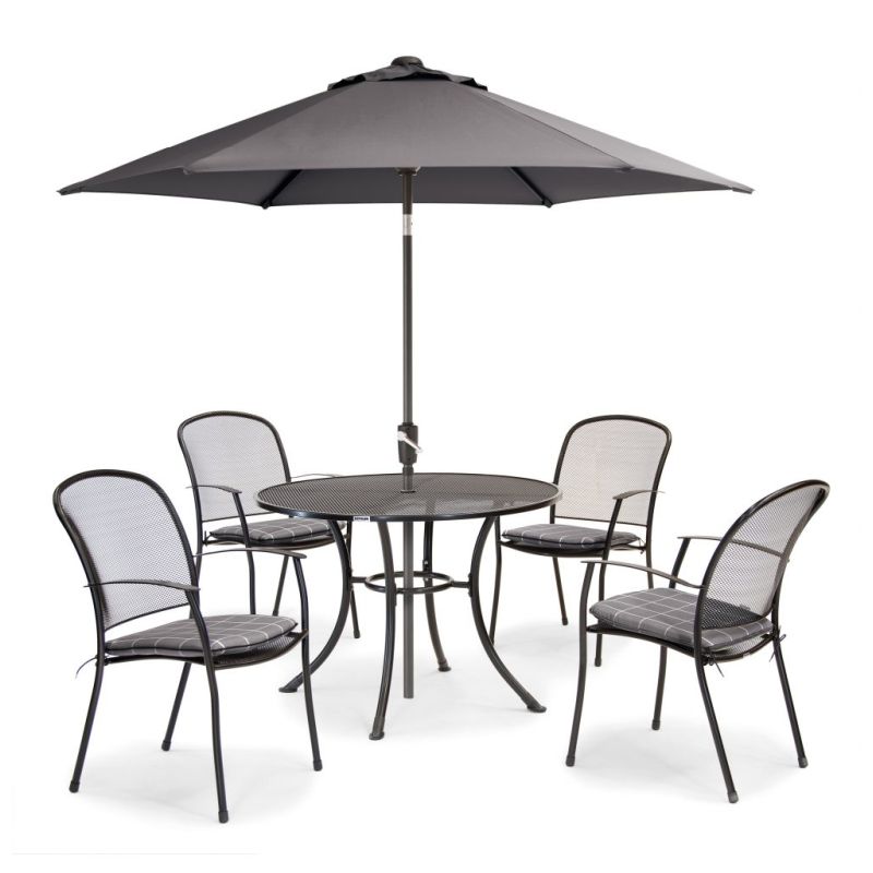 Kettler 4 Seat Dining Set with Slate Cushions