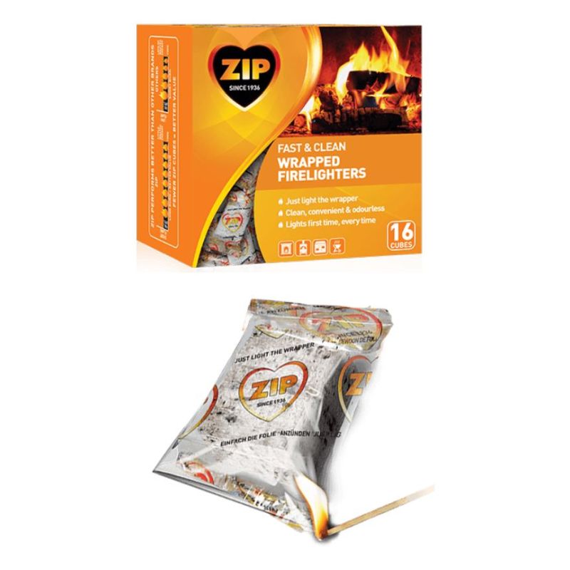 Zip Fast & Clean Wrapped Firelighters - 20 Pack