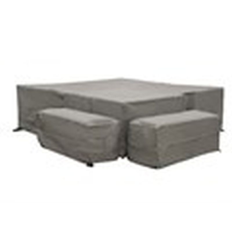 Bramblecrest Aluminium Square Corner Sofa with Dual Height Table & 2 Benches Set Covers - San Marino / Tuscan
