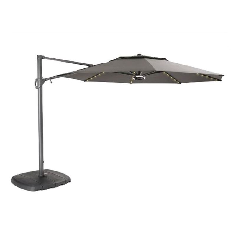 Kettler 3.3m Free Arm Parasol with Lighting & Wireless Speaker - Taupe