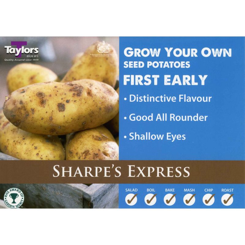 Taylors Bulbs | Sharpe's Express First Early Seed Potatoes - 2kg Pack (VAC430)