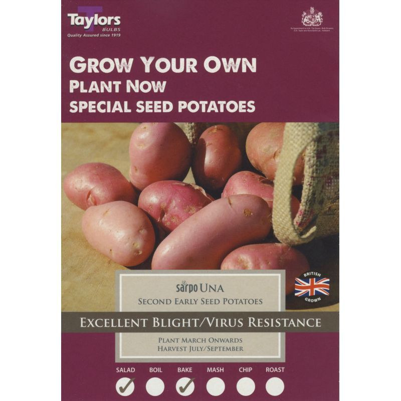 Taylors Bulbs | Sarpo Una Second Early Seed Potatoes - 2kg Pack (VAC584)