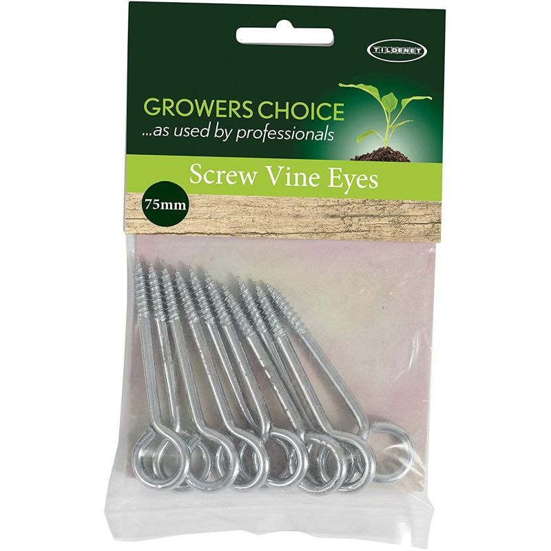 Screw Vine Eyes 75mm - Pack of 10