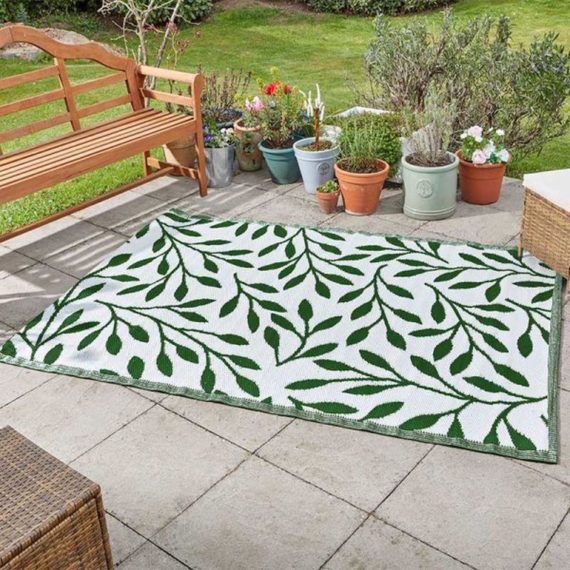 Smart Garden Alfresco Rug - Leaves - Green - 150x210cm