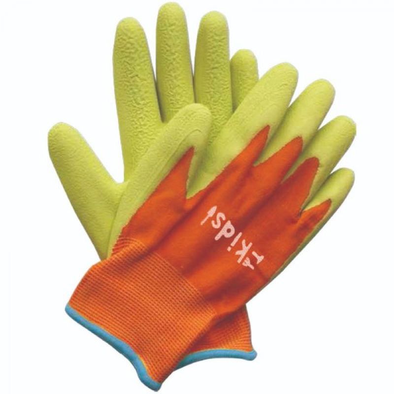 Kids Gardening Gloves - Junior Diggers - Orange & Green - Age 6-10yrs
