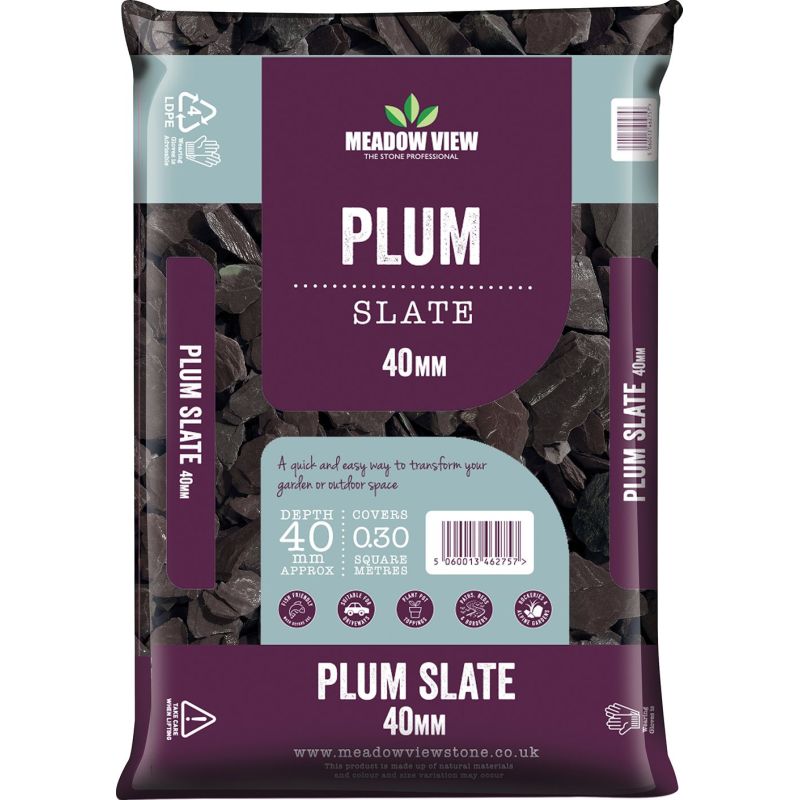 Meadow View Plum Slate Chippings 40mm