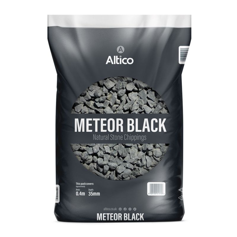 Altico Meteor Black Natural Stone Chippings 10 - 20mm