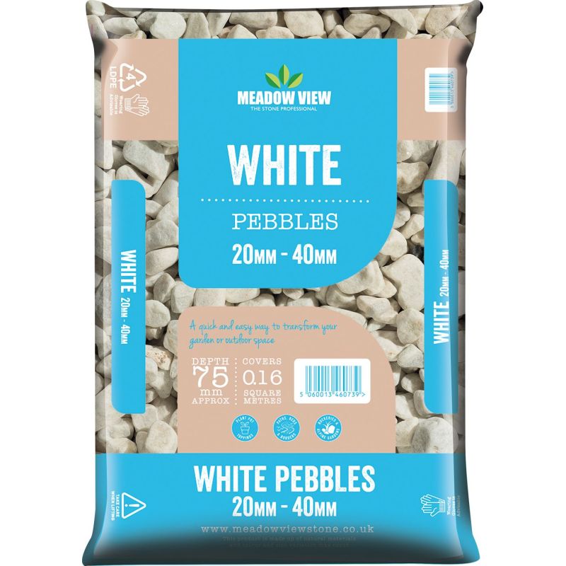 Meadow View White Pebbles 20-40mm