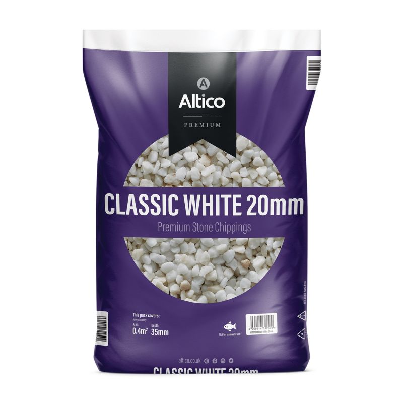Altico Classic White Premium Natural Stone Chippings 20mm