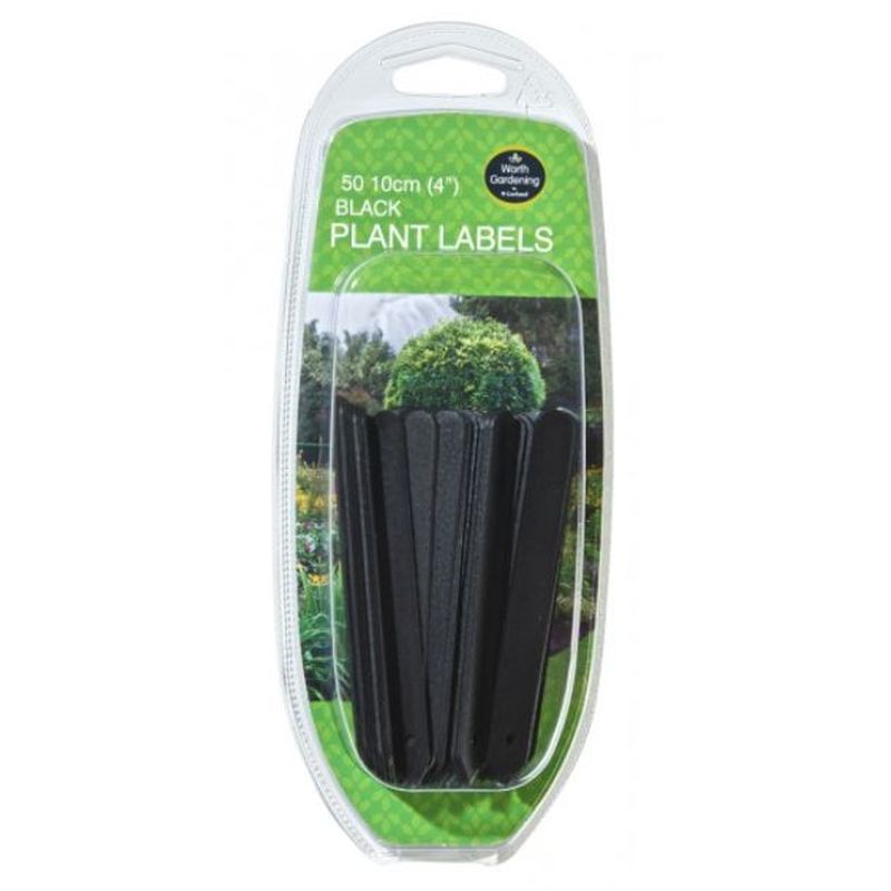 10cm (4") Black Plant Labels - 50 Pack
