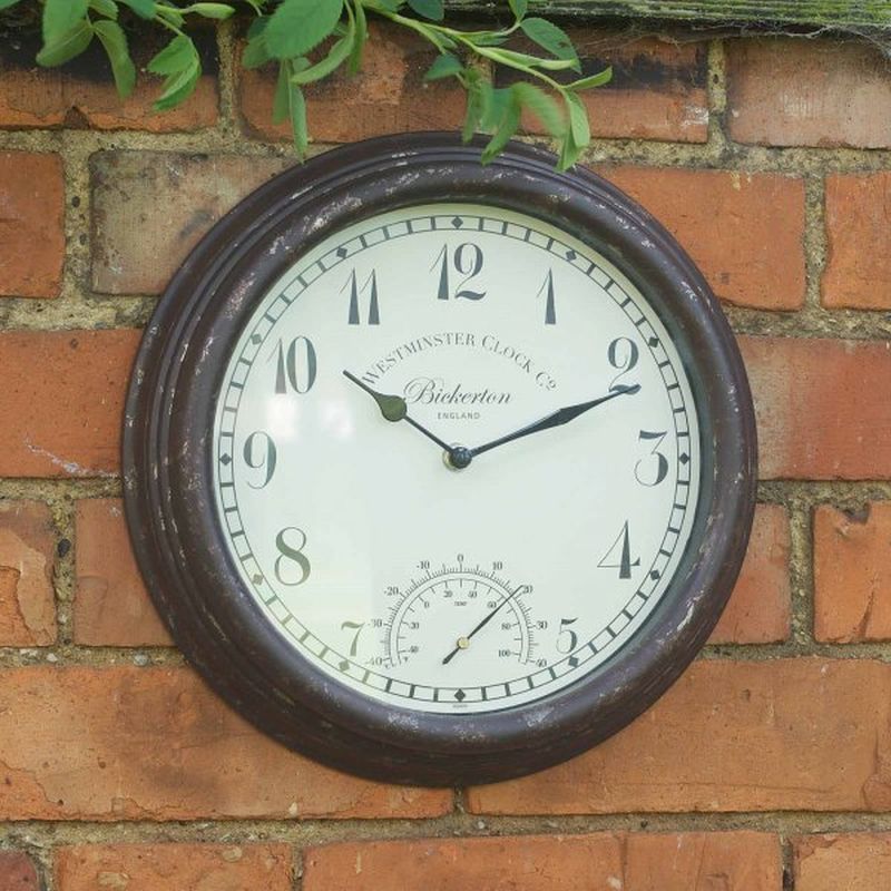 Bickerton Wall Clock & Thermometer 12in